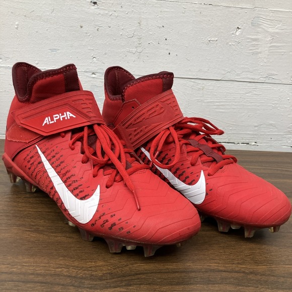 Nike Alpha Menace Pro 2 Mid Football Cleats AQ3209-600 Red/White Mens Size 9.5 main image 5